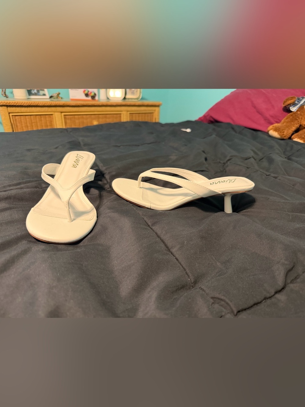 White flip flop heel